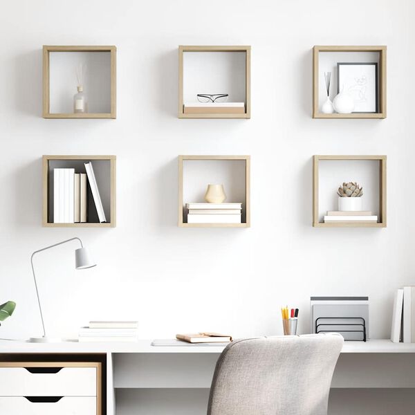 vidaXL v&aelig;ghylder 6 stk. 26x15x26 cm kubeformet sonoma-eg