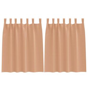 vidaXL M&oslash;rkl&aelig;gningsgardiner med ringe 2 stk. Lys Brun 140 x 140 cm