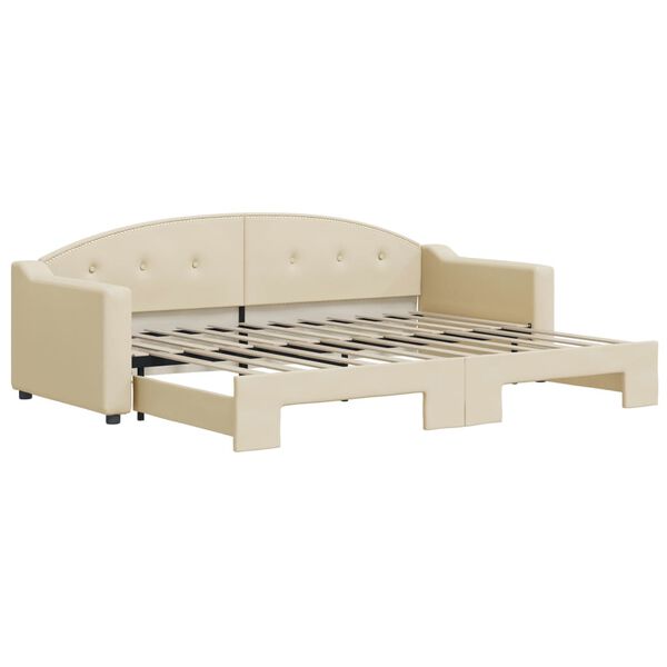 vidaXL daybed med udtræk 80x200 cm stof cremefarvet