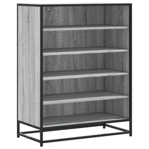vidaXL skoskab 75x38x97,5 cm konstrueret tr&aelig; og metal gr&aring; sonoma-eg