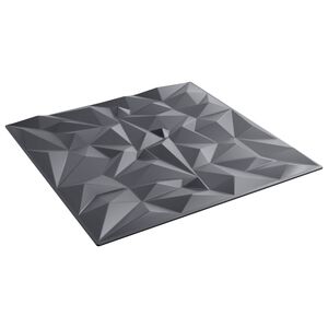 vidaXL V&aelig;gpaneler 12 stk. 50 x 50 cm Amethyst Gr&aring; XPS Skum