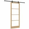 vidaXL Skyded&oslash;r Naturfarvet 93 x 232 cm Massivt fyrretr&aelig; og glas