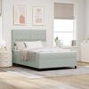 vidaXL LED Box Spring Bed med madras Lysegr&aring; 140 x 190 cm Stof