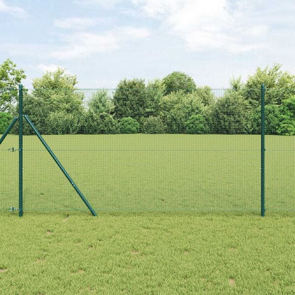 vidaXL Hegnsp&aelig;l Gr&oslash;n 10 x 1,4 m (16 x 16 mm mesh) St&aring;l og PVC