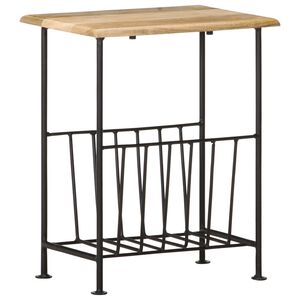 vidaXL magasinholder 40x30x50 cm massivt mangotr&aelig; og st&aring;l