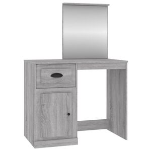 vidaXL makeupbord med spejl 90x50x132,5 cm konstrueret tr&aelig; gr&aring; sonoma