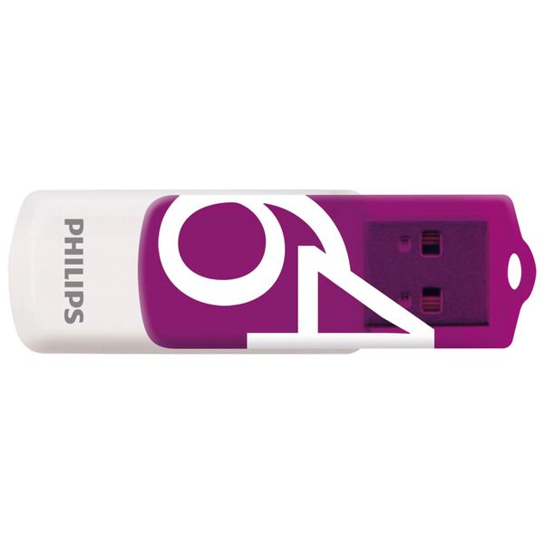 Philips USB-n&oslash;gler 2 stk. Vivid USB 2.0 64 GB hvid og lilla
