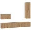 vidaXL V&aelig;g TV Skab V&aelig;gmonteret 4 pcs Artisan Egetr&aelig; Konstrueret tr&aelig;