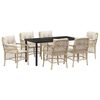 vidaXL Have Spisebordss&aelig;t 7 stk. Beige polyrattan