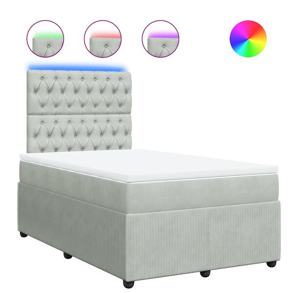 vidaXL kontinentalseng 120x200 cm fl&oslash;jl lysegr&aring;