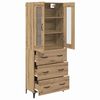 vidaXL Highboard Artisan Egetr&aelig; 69,5 x 34 x 180 cm Konstrueret tr&aelig;