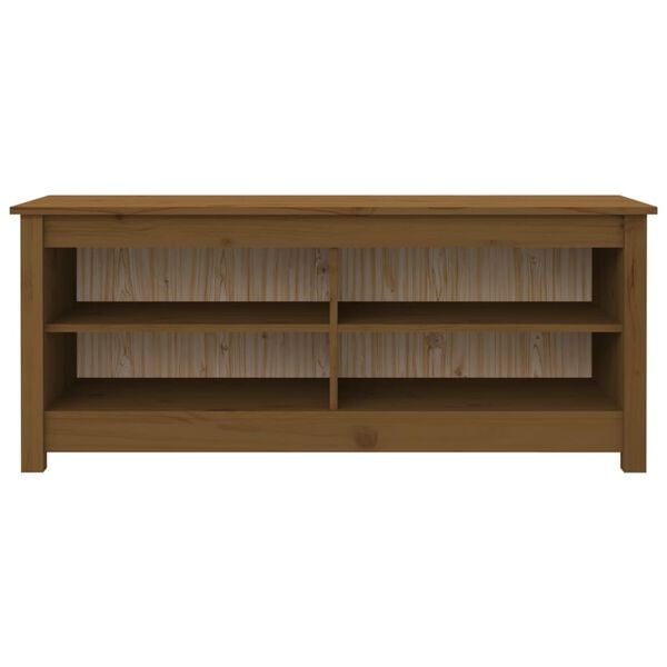 vidaXL skob&aelig;nk 110x38x45,5 cm massivt fyrretr&aelig; gyldenbrun