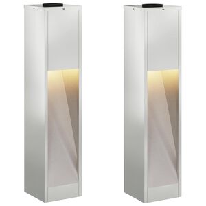 vidaXL Solar Led Sti Lys 2 stk. Varm hvid 18 x 18 x 80 cm Galvaniseret
