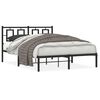 vidaXL sengeramme med sengegavl 140x200 cm metal sort