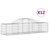 vidaXL buede gabionkurve 12 stk. 200x50x40/60 cm galvaniseret jern