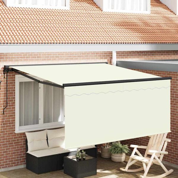 vidaXL Utr&aelig;kkelig Markise Creme 350 x 250 cm Polyester og Aluminium
