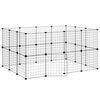 vidaXL 28-panels k&aelig;ledyrsindhegning med l&aring;ge 35x35 cm st&aring;l sort