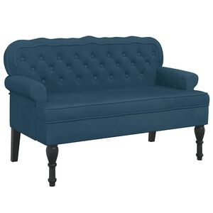 vidaXL b&aelig;nk med rygl&aelig;n 119,5x64,5x75 cm velour bl&aring;