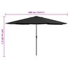 vidaXL parasol med metalstang 390 cm sort