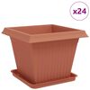 vidaXL Plantepotter 24 stk. Mursten R&oslash;d Plastik