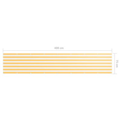 vidaXL altanafskærmning 75x400 cm oxfordstof hvid og gul