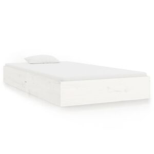 vidaXL sengeramme 90x200 cm massivt tr&aelig; hvid