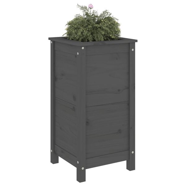 vidaXL plantekasse 40x40x78 cm massivt fyrretræ grå