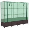 vidaXL h&oslash;jbed med drivhusovertr&aelig;k 160x40x138 cm rattan-look