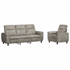 vidaXL Sofa S&aelig;t 2 pcs Lysegr&aring; Faux Suede L&aelig;der