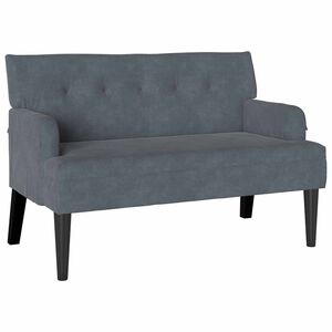 vidaXL Chesterfield b&aelig;nk M&oslash;rkegr&aring; 112 x 65,5 x 75 cm Fl&oslash;jl