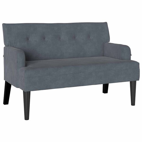 vidaXL Chesterfield b&aelig;nk M&oslash;rkegr&aring; 112 x 65,5 x 75 cm Fl&oslash;jl