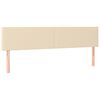 vidaXL sengegavl med LED-lys 160x5x78/88 cm stof cremefarvet