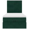 vidaXL osmannisk sengeramme med madrasser 90x200 cm fløjl mørkegrøn