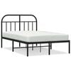 vidaXL sengeramme med sengegavl 120x190 cm metal sort