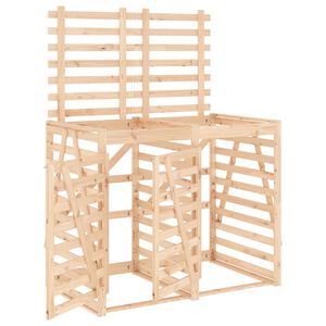 vidaXL dobbelt skraldespandsskjuler massivt fyrretræ