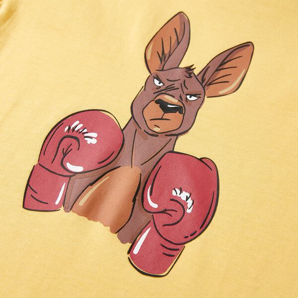 Kort&aelig;rmet T-shirt til b&oslash;rn str. 140 gul