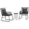 vidaXL Have Spisebordss&aelig;t 3 stk. Sort og Anthracit polyrattan