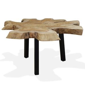 vidaXL sofabord &aelig;gte teaktr&aelig; 80 x 70 x 38 cm