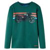 vidaXL Lang&aelig;rmet T-shirt til b&oslash;rn str. 128 gr&oslash;n