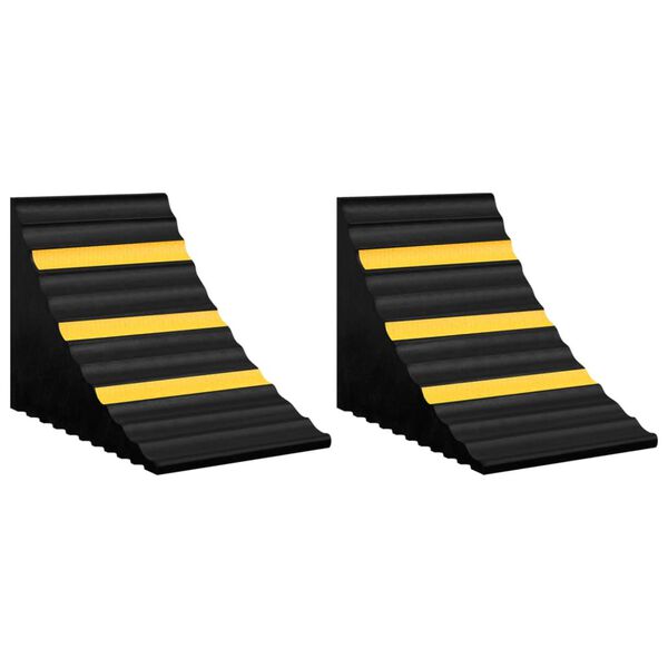 vidaXL stopklods til parkering 2 stk. 29x16x19 cm gummi