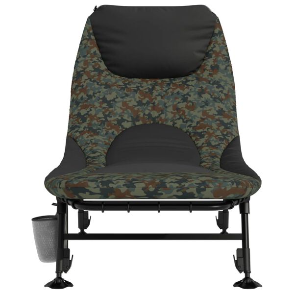 vidaXL fiskestol med justerbare fødder foldbar camouflage