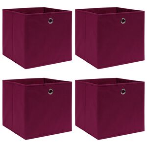 vidaXL opbevaringskasser 4 stk. 32x32x32 stof m&oslash;rker&oslash;d