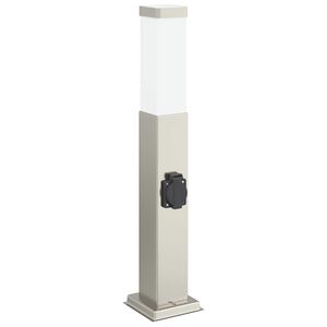 vidaXL pullertlampe med stikkontakt 50 cm rustfrit st&aring;l IP44