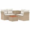 vidaXL Sofa S&aelig;t 6 stk. Beige og cremehvid Poly Rattan og St&aring;l