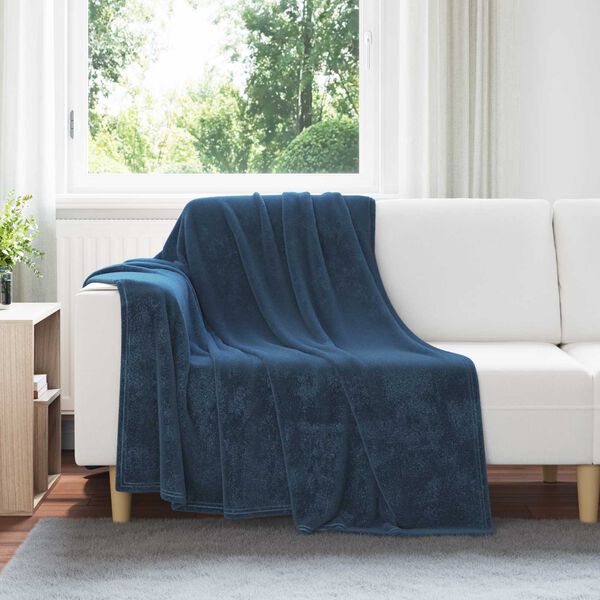 vidaXL Kastet&aelig;pper 6 pcs M&oslash;rkebl&aring; 150 x 200 cm Fleece