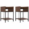 vidaXL Natskab 2 stk. Brun eg 40 x 40 x 61 cm Konstrueret tr&aelig;