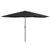 vidaXL parasol med metalstang 390 cm sort