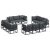 vidaXL Havesofa Sæt 12 pcs Sort Metal