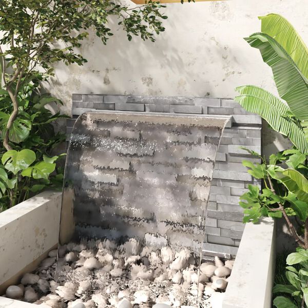 vidaXL poolfont&aelig;ne 110 cm rektangul&aelig;rt vandfald rustfrit st&aring;l