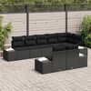 vidaXL Havesofa S&aelig;t med pude 8 pcs Sort Poly rattan